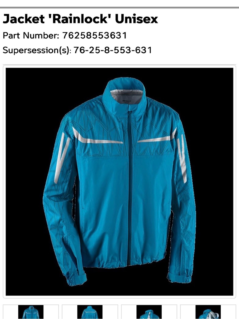 BMW Rainlock 2XL Unisex Jacket - Blue